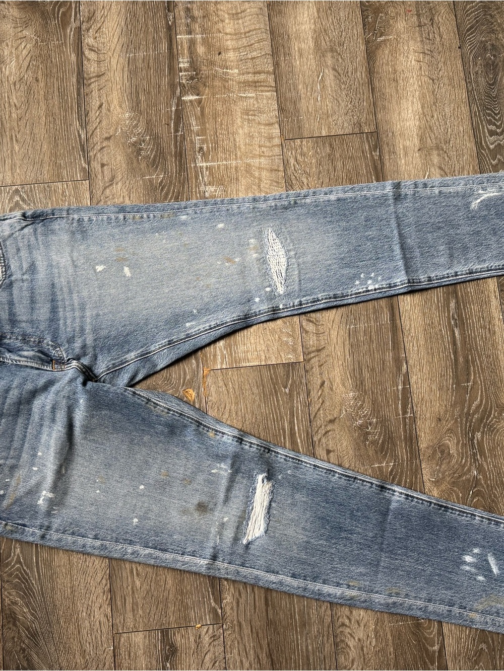 Abercrombie & Fitch Light Blue Distressed Skinny Jeans